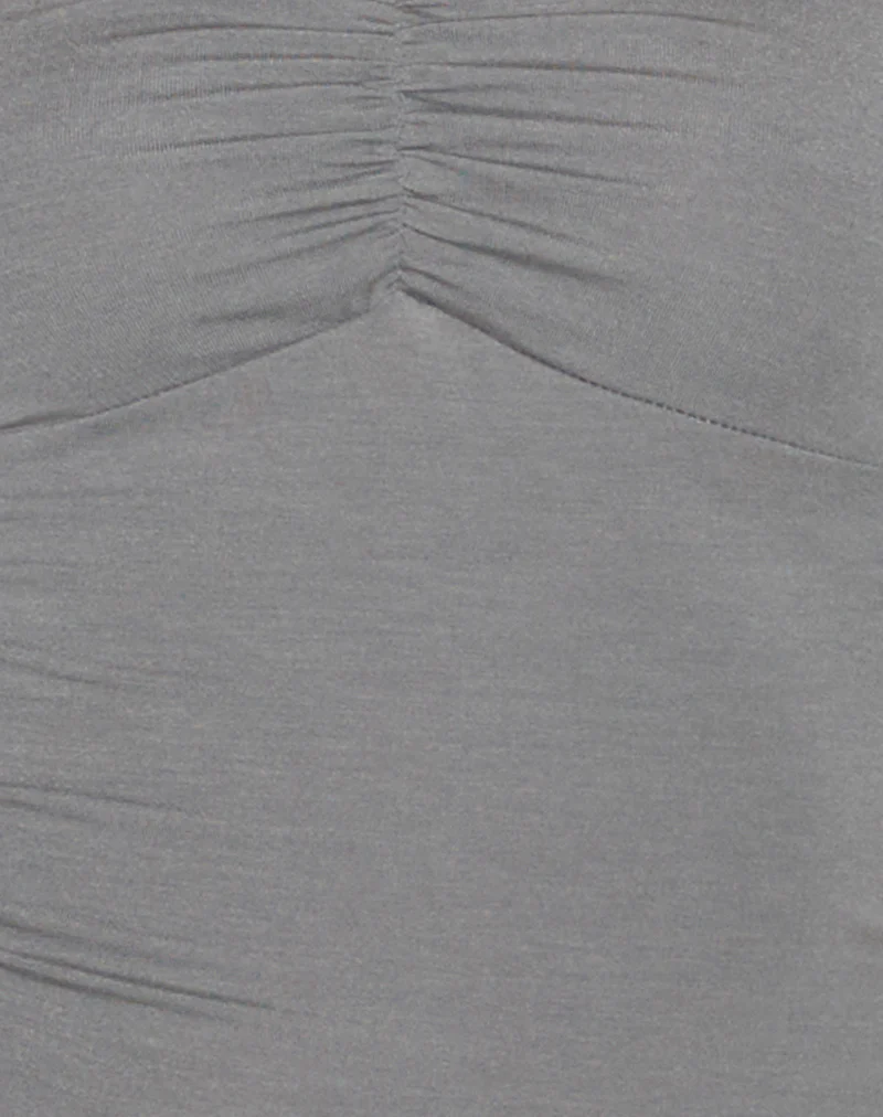 Ruki Bandeau Top in Rayon Jersey Grey