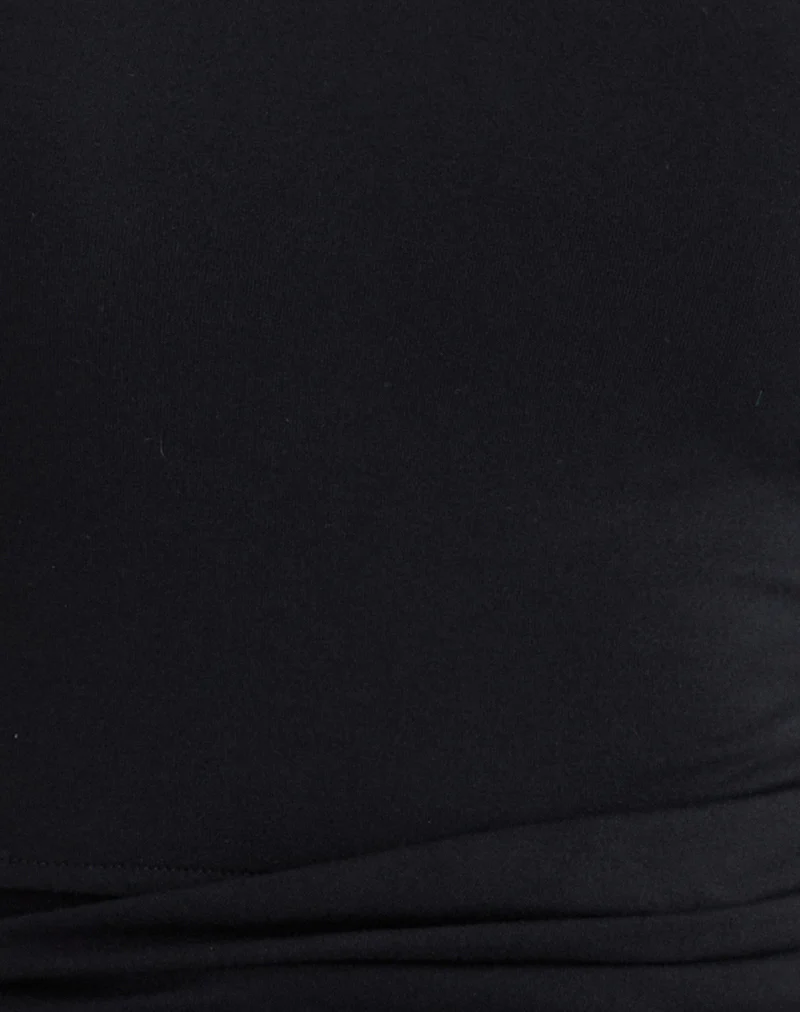 Tanzy Tie Top in Jersey Black