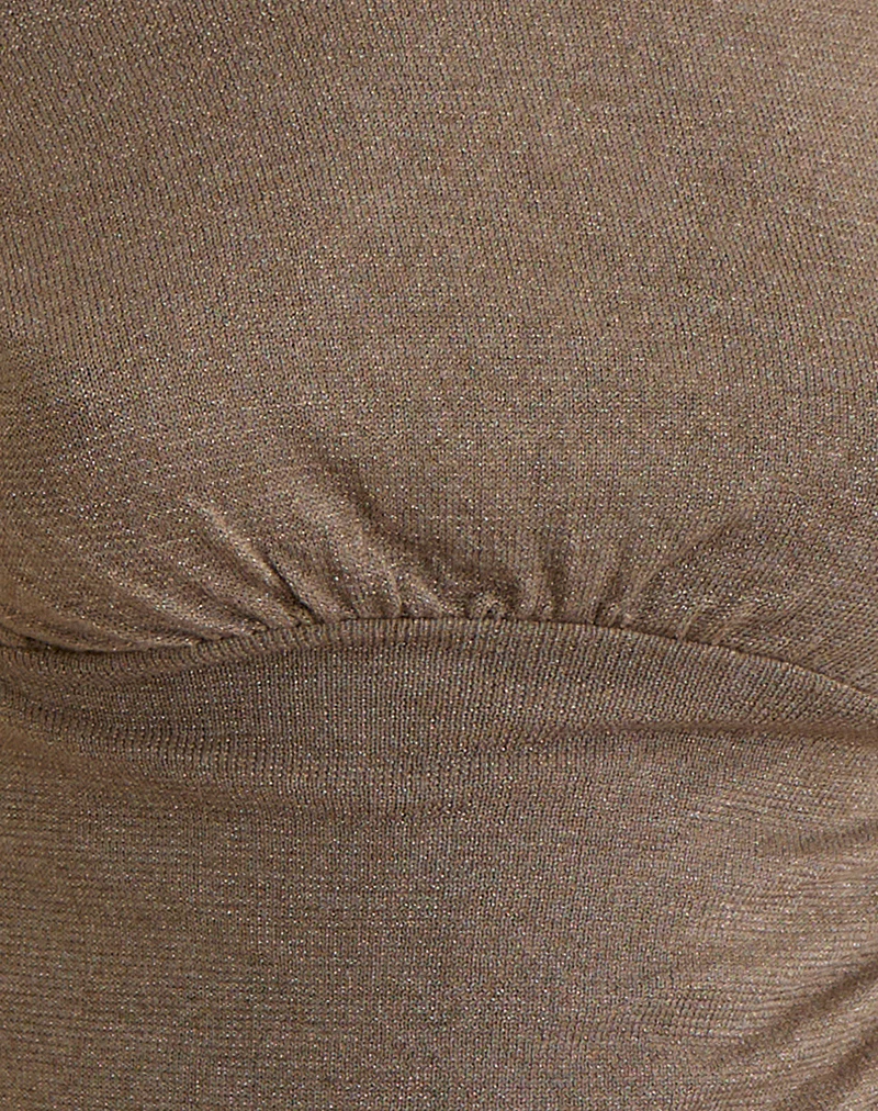 Sojin Top in Lurex Gold with Eyelets