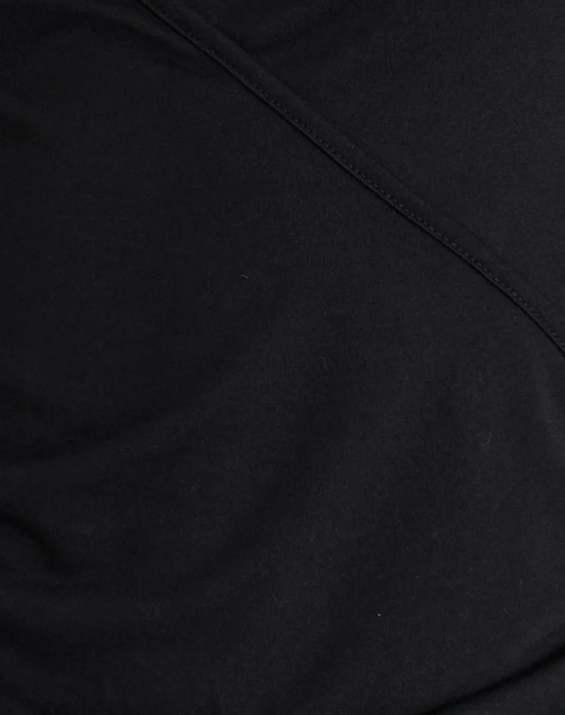 Seren Plunge Wrap Top in Cupro Black