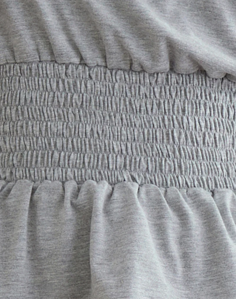 Domani Off the Shoulder Top in Grey Marl