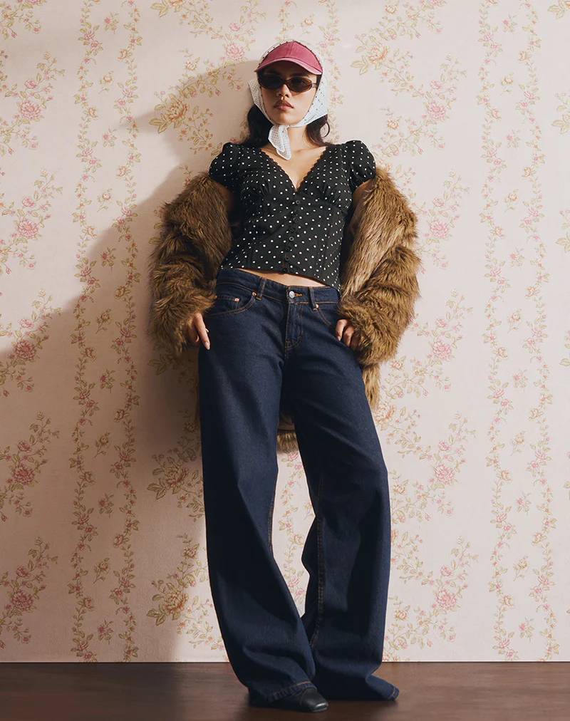 Ilias Corset Top in Basic Polka Black