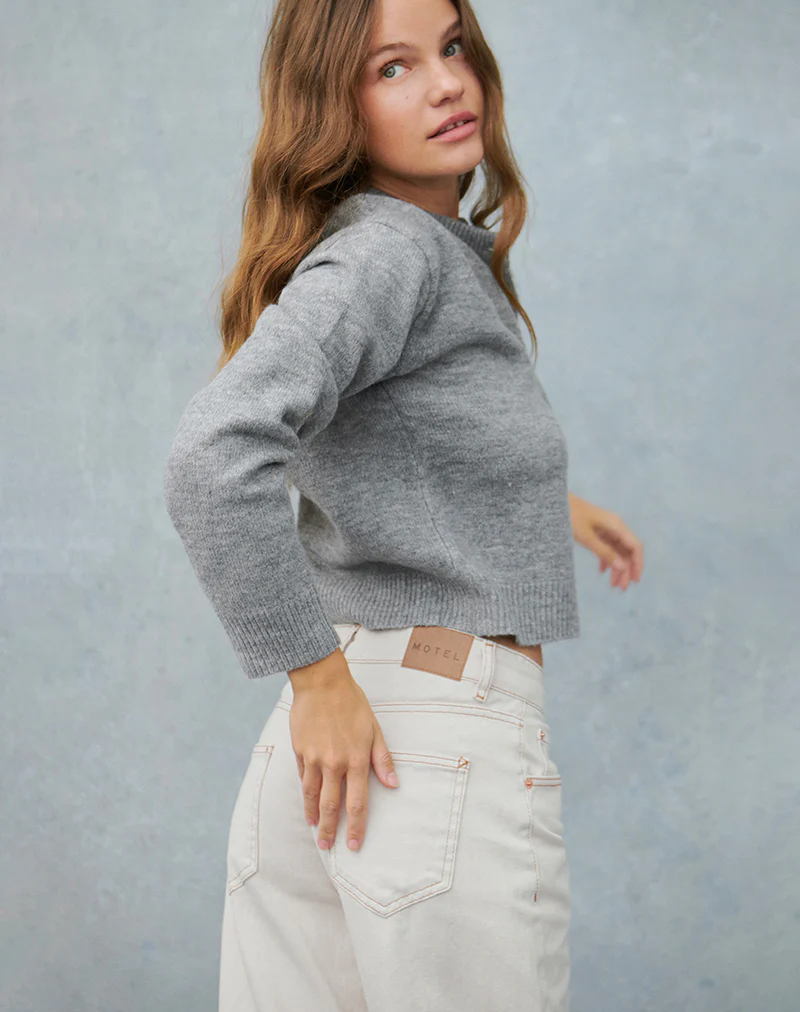 Low Rise Parallel Jeans in Off White