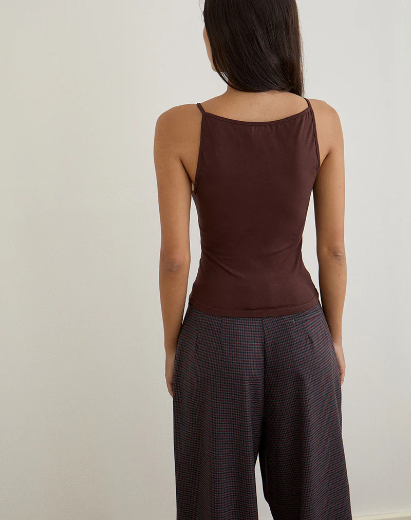 Dudley Vest Top in Jersey Bitter Chocolate