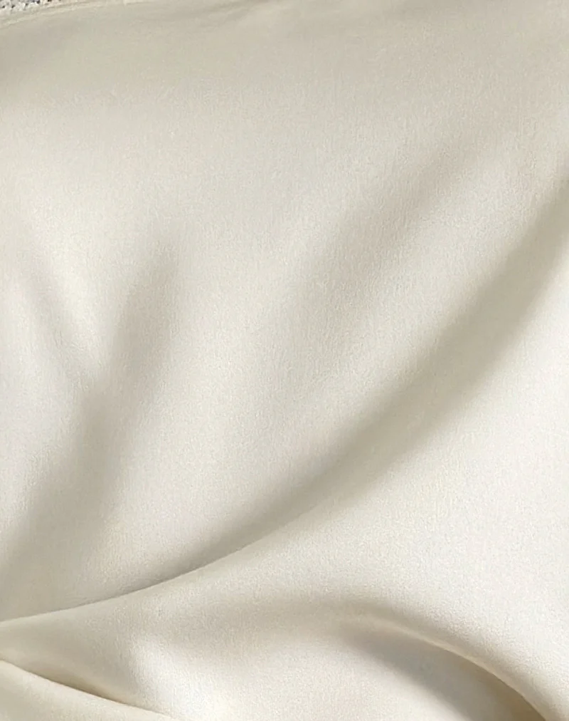 Pitnia Cami Top in Satin Ivory