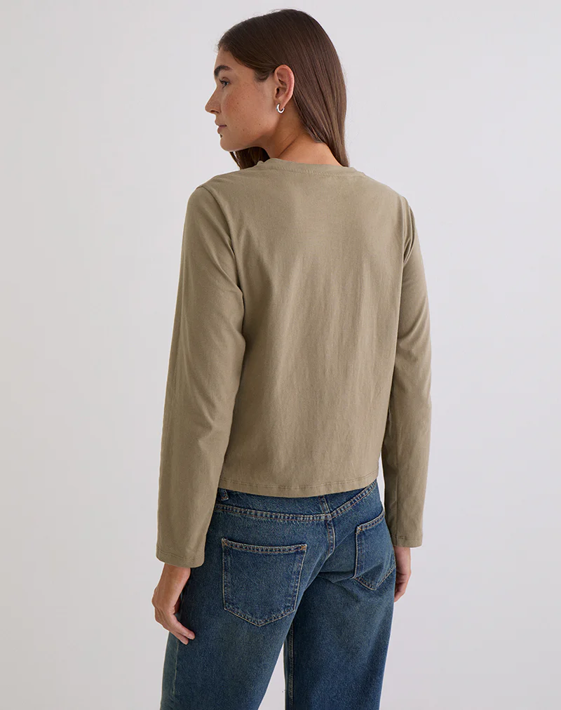 Feman Top in Jersey Khaki