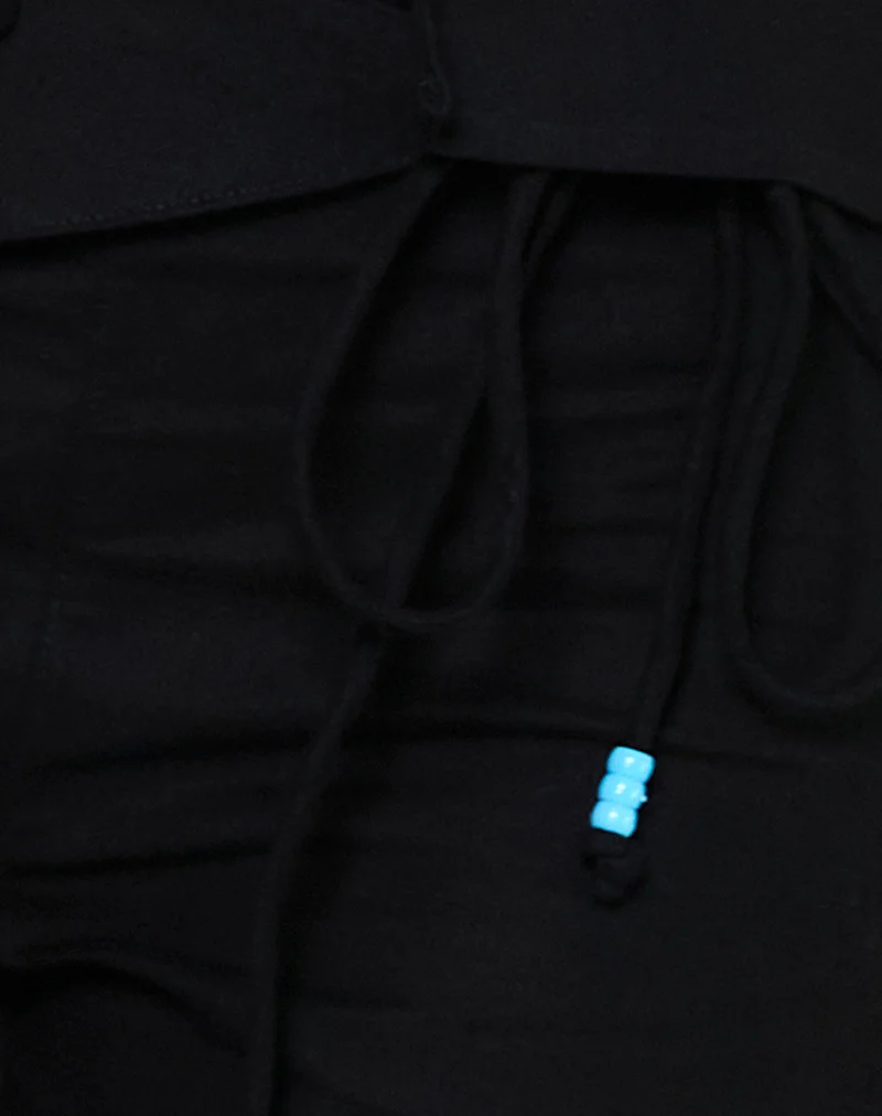 Cursa Trouser in Linen Black with Belt