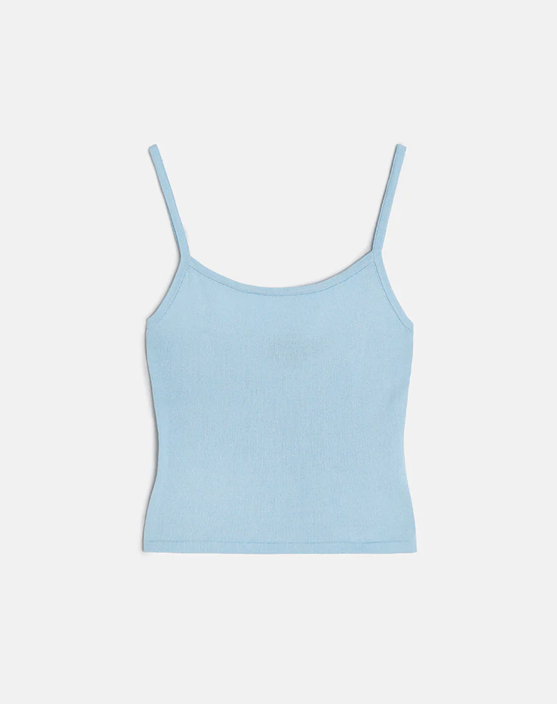 Ziva Knit Cami Vest Top in Blue