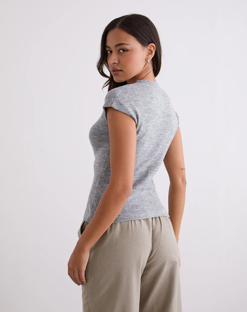 Hanuva Top in Knit Grey