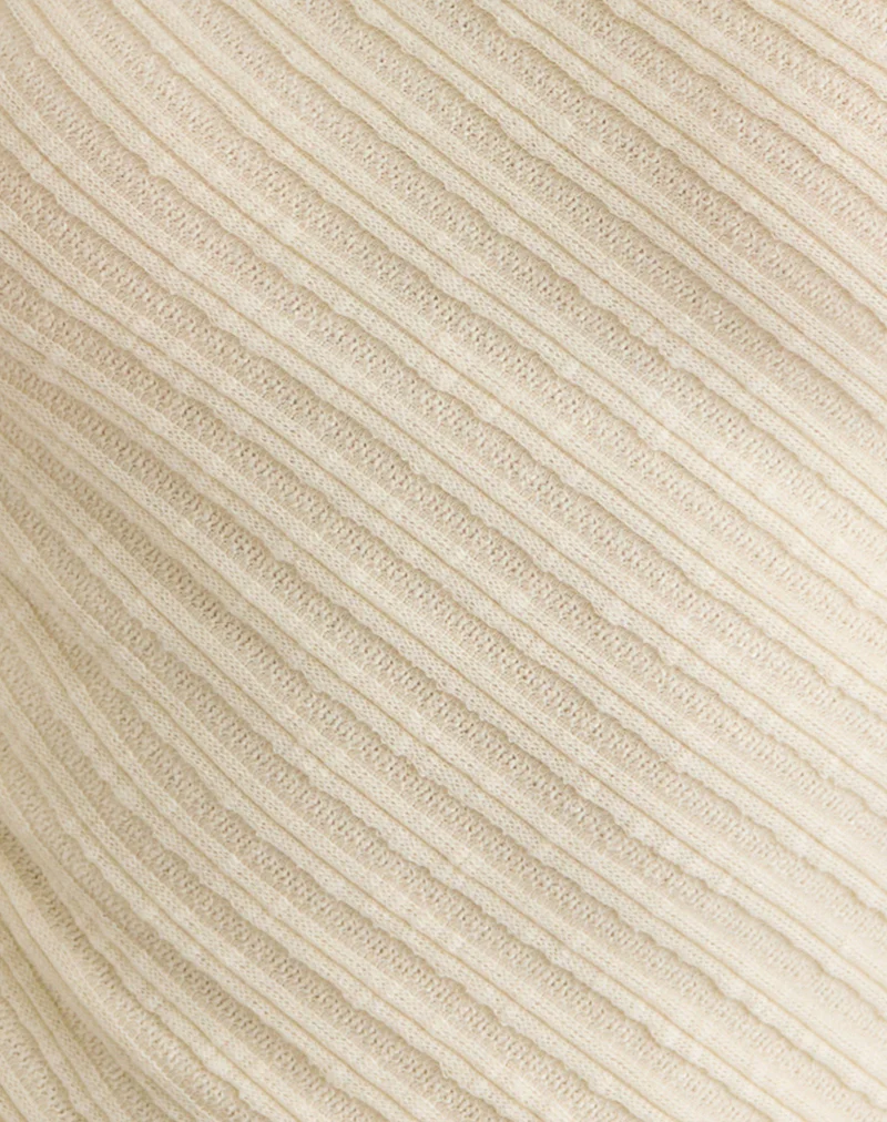 Rusana Top in Sheer Diagonal Knit Buttercream