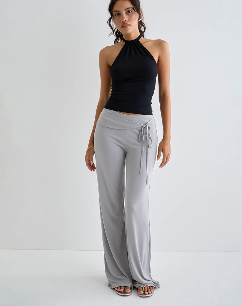 Donata Trouser in Grey with Belt