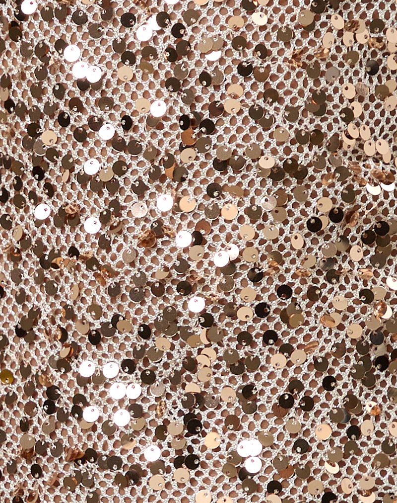 Zeyana Unlined Mini Dress in Sequin Gold