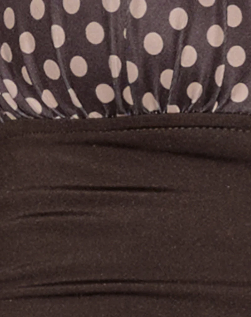 Cosimo Halterneck Top in Polka Bitter Chocolate
