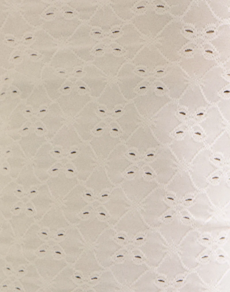 Fukama Sleeveless Top in Stretch Broderie Cream