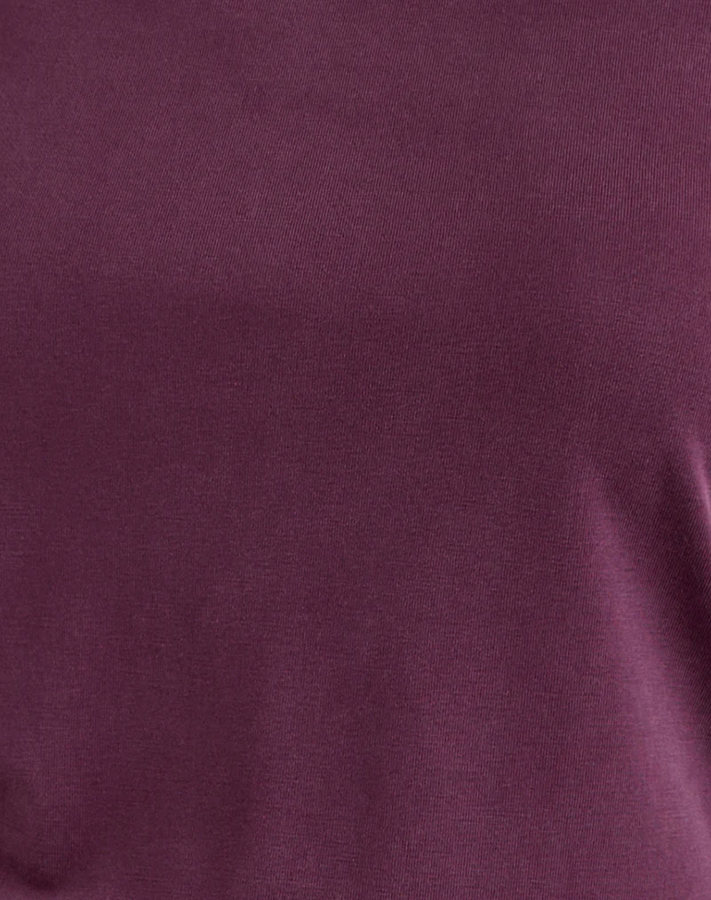 Elysian Asymmetric Top in Cupro Plum