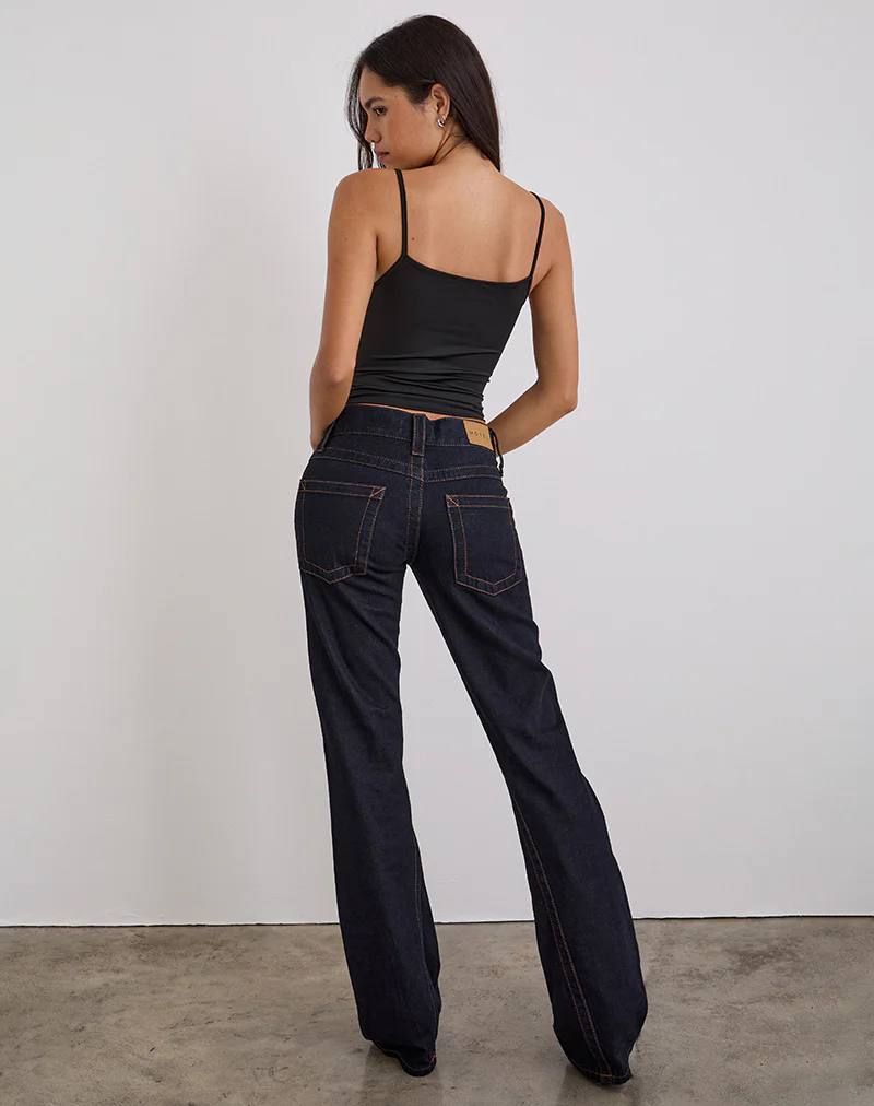 Low Rise Twisted Seam Jeans in Indigo