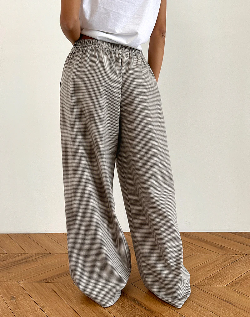 Sasari Oversized Trouser in Check Grey