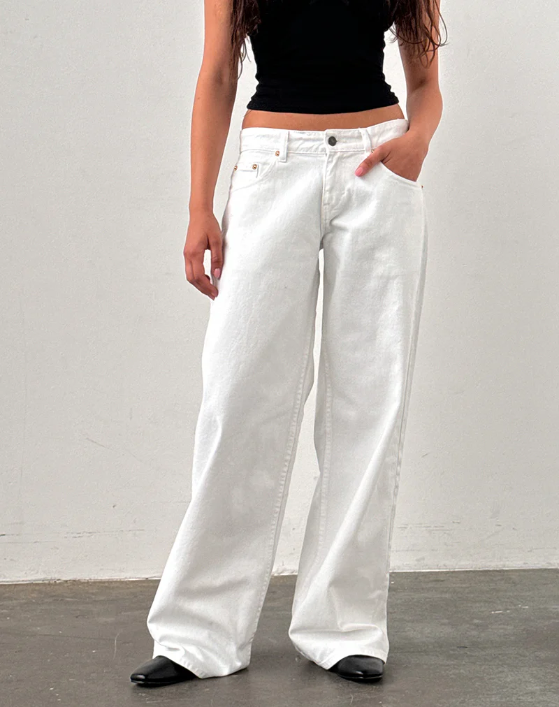 Low Rise Roomy Jeans in True White