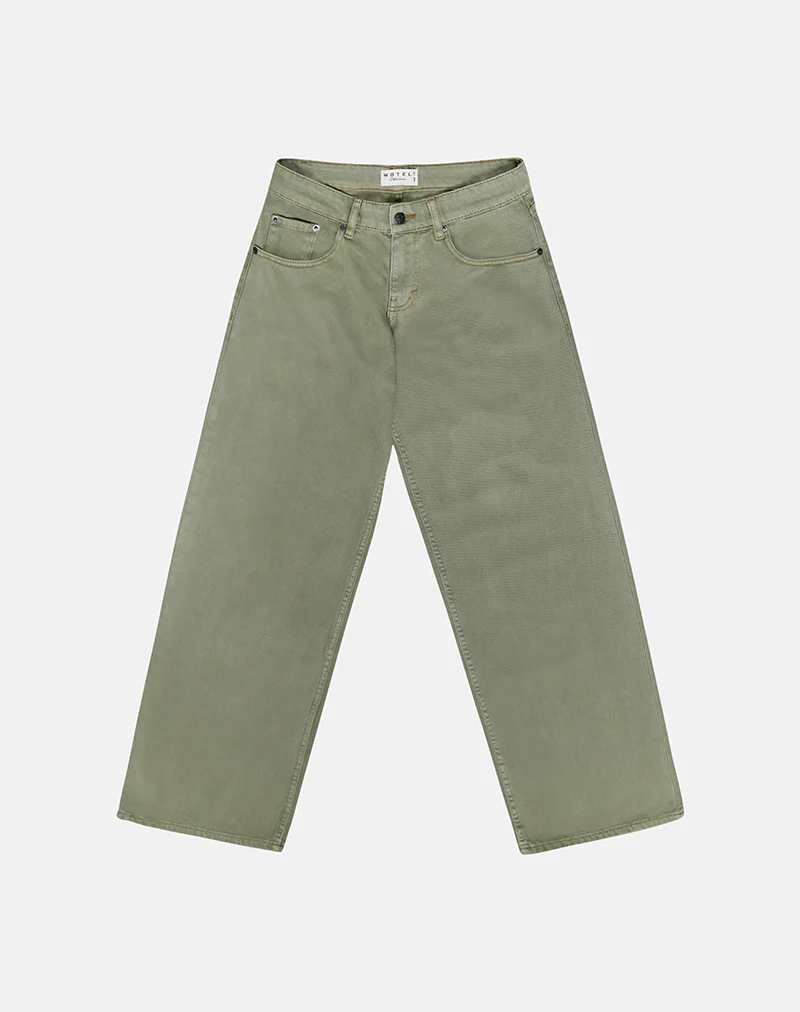 Low Rise Roomy Jeans in Fern Green