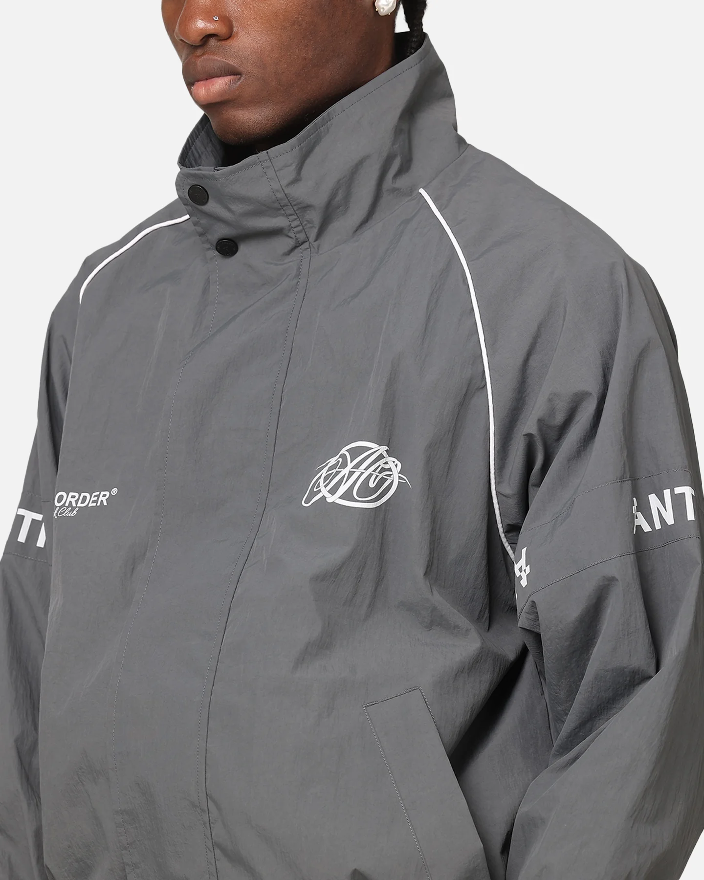 The Anti Order Track Club Windbreaker Jacket Dark Grey/Grey