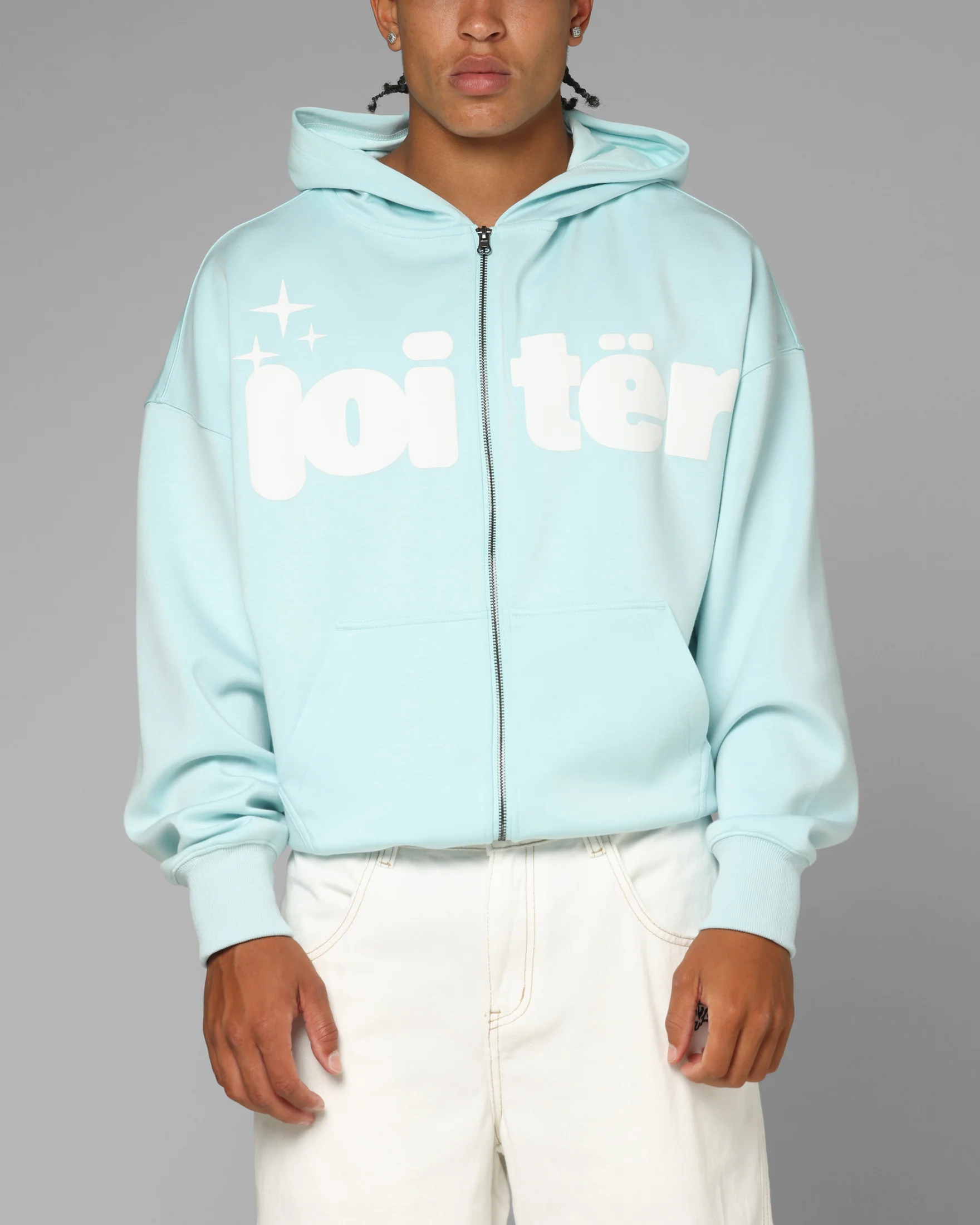 Loiter Cloud 9 Zip Hoodie Light Blue