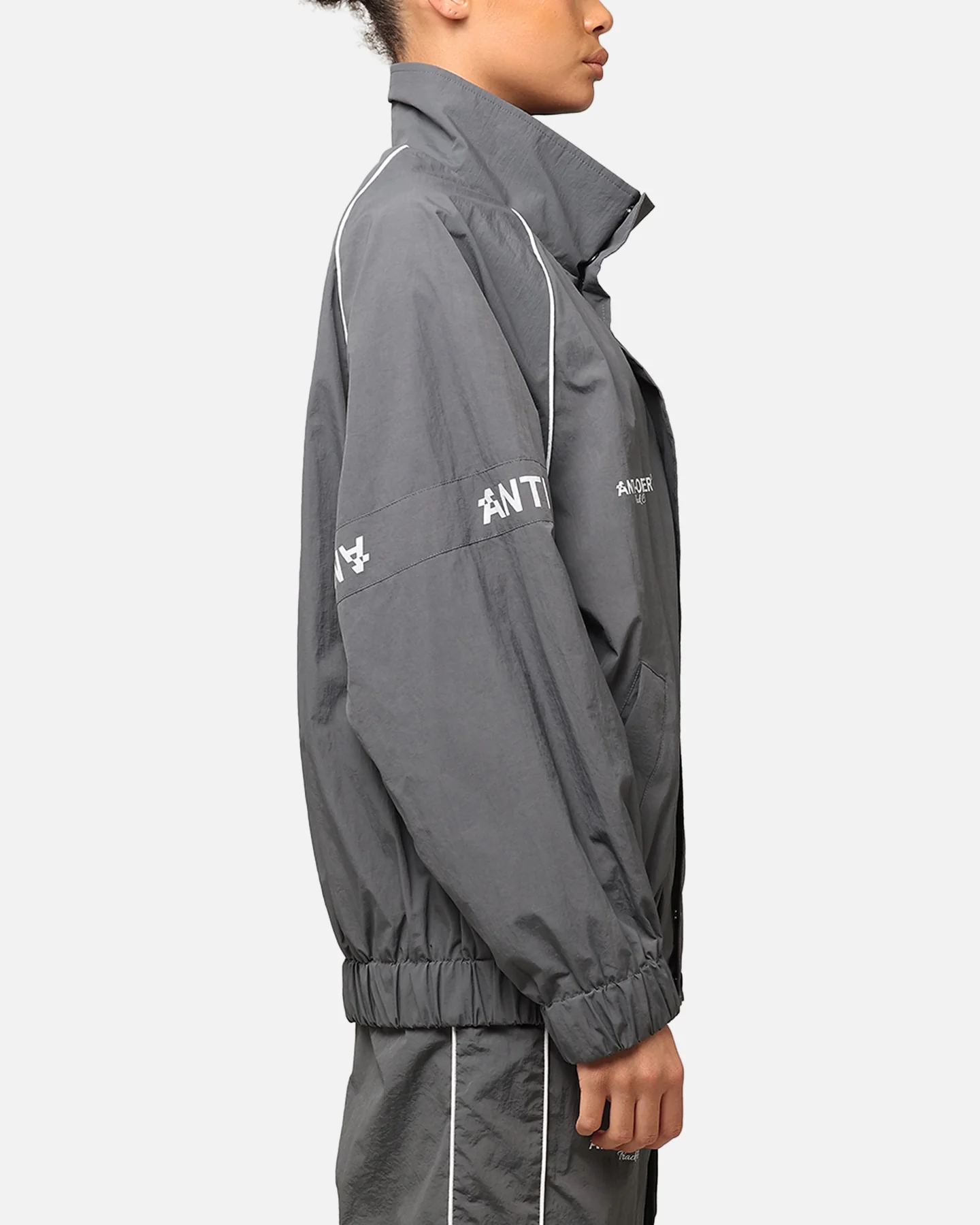 The Anti Order Track Club Windbreaker Jacket Dark Grey/Grey
