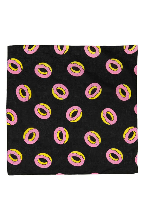 All Over Donut Bandana Black
