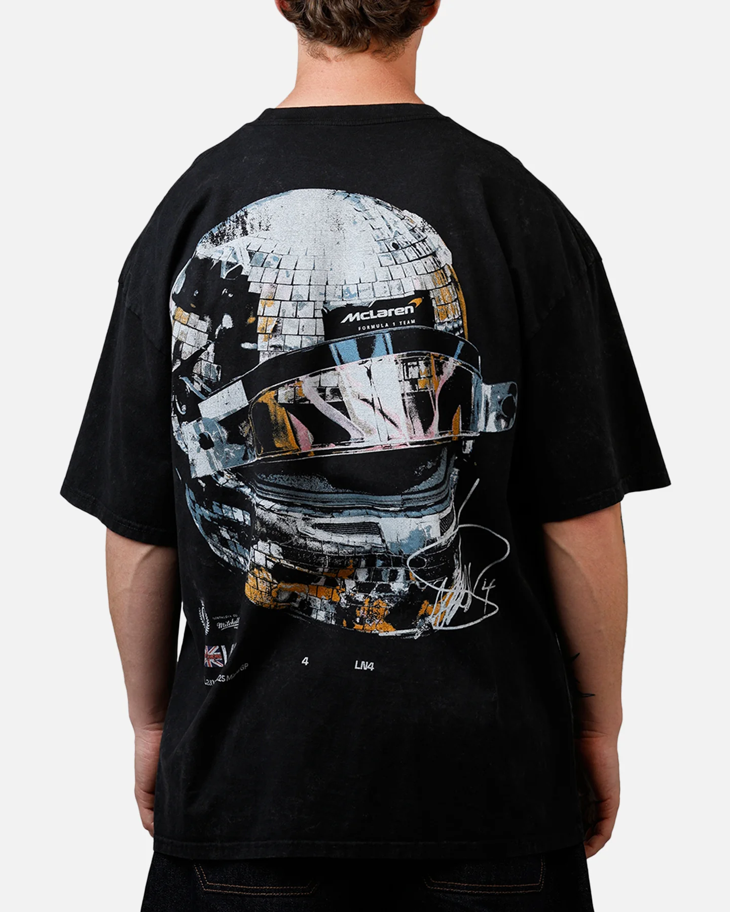 Culture Kings X McLaren F1 Lando Disco T-Shirt Black Acidwash