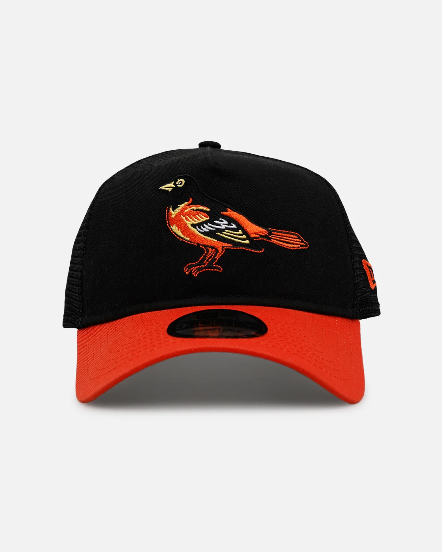 New Era Baltimore Orioles 'Washed Truckers' 9FORTY A-Frame Trucker Snapback Official Team Color