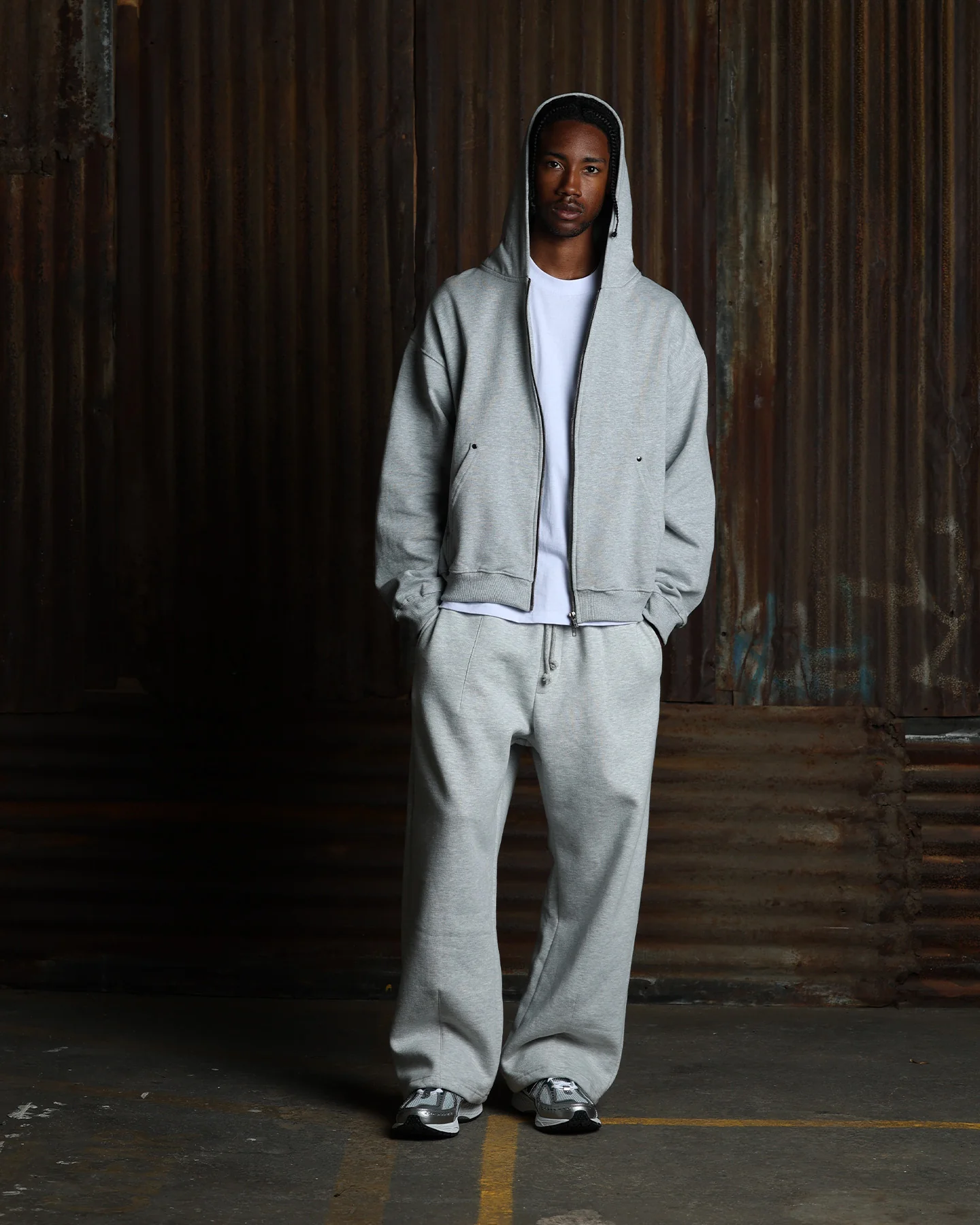 American Thrift Zip Hoodie Grey Heather