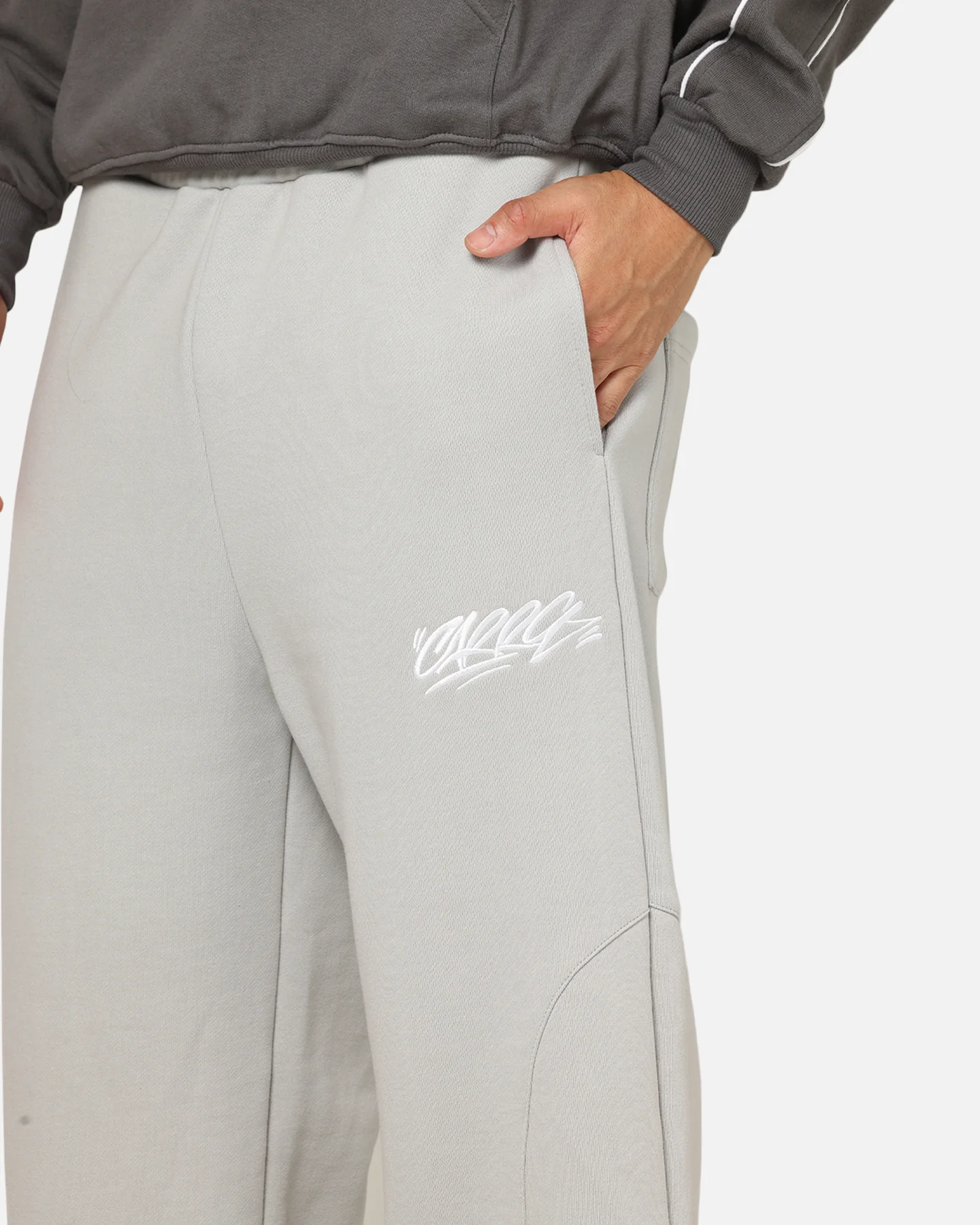 Carre Off Grid Panelled Trackpants Light Grey