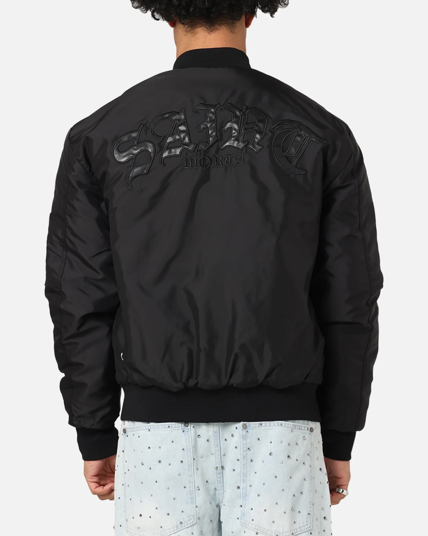 Saint Morta Gothic Noir Bomber Jacket Black