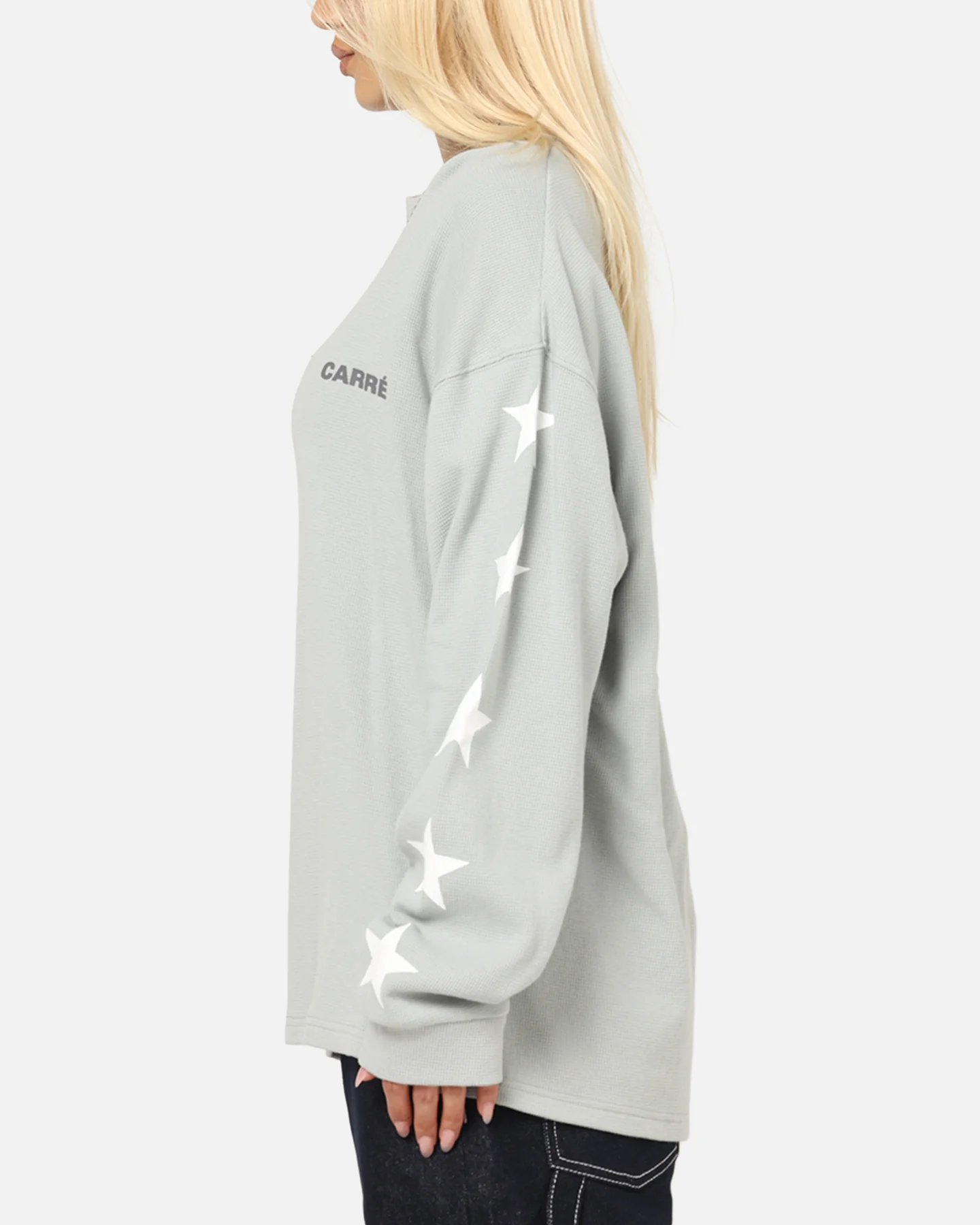 Carre Waffle Workwear Long Sleeve T-Shirt Grey