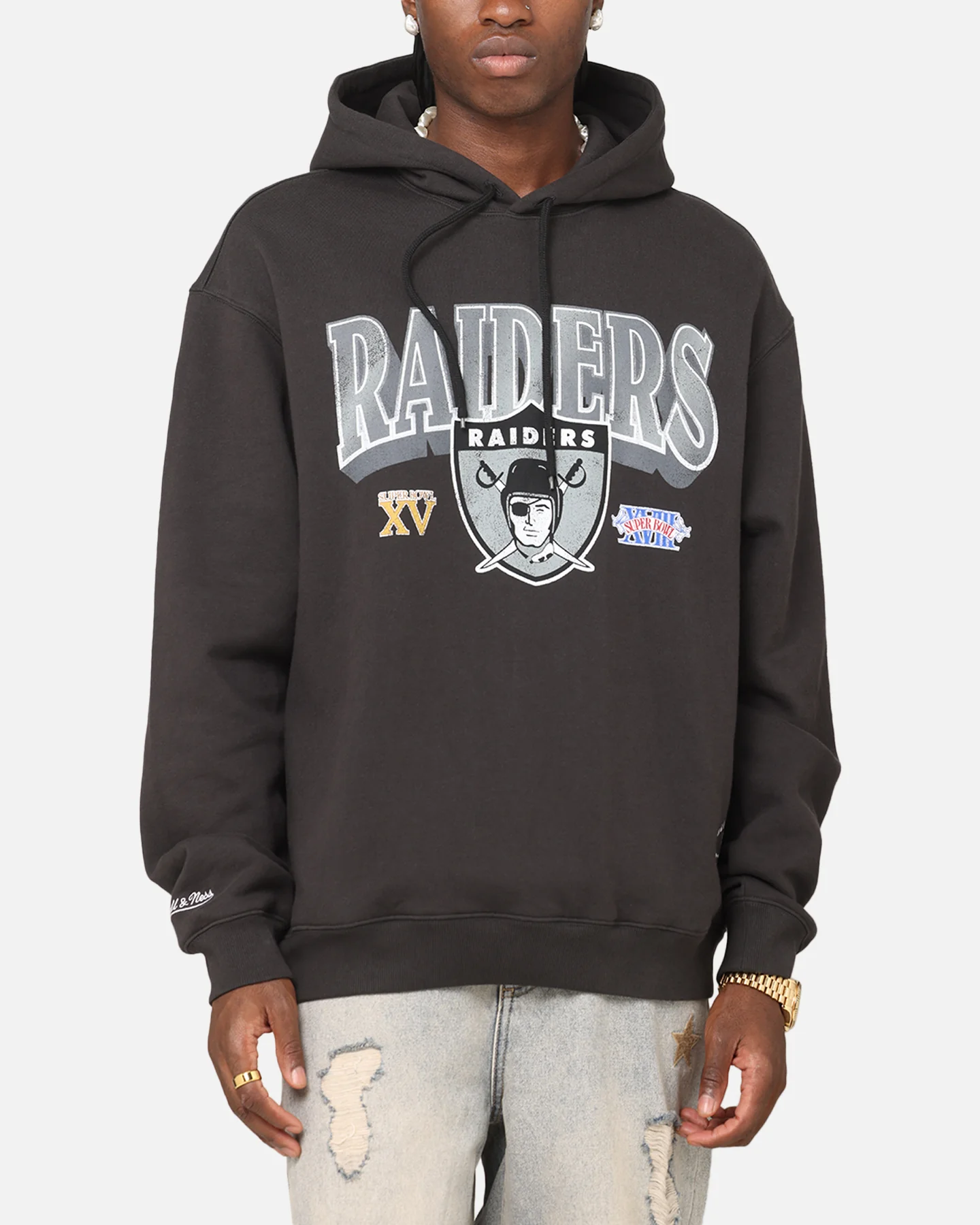 Mitchell & Ness Las Vegas Raiders Arch Hoodie Faded Black