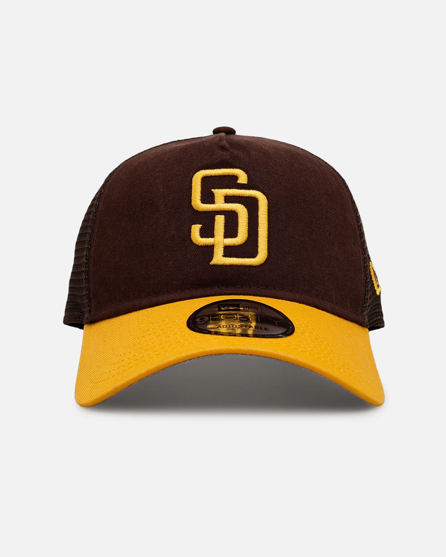 New Era San Diego Padres 'Washed Truckers' 9FORTY A-Frame Trucker Snapback Official Team Color