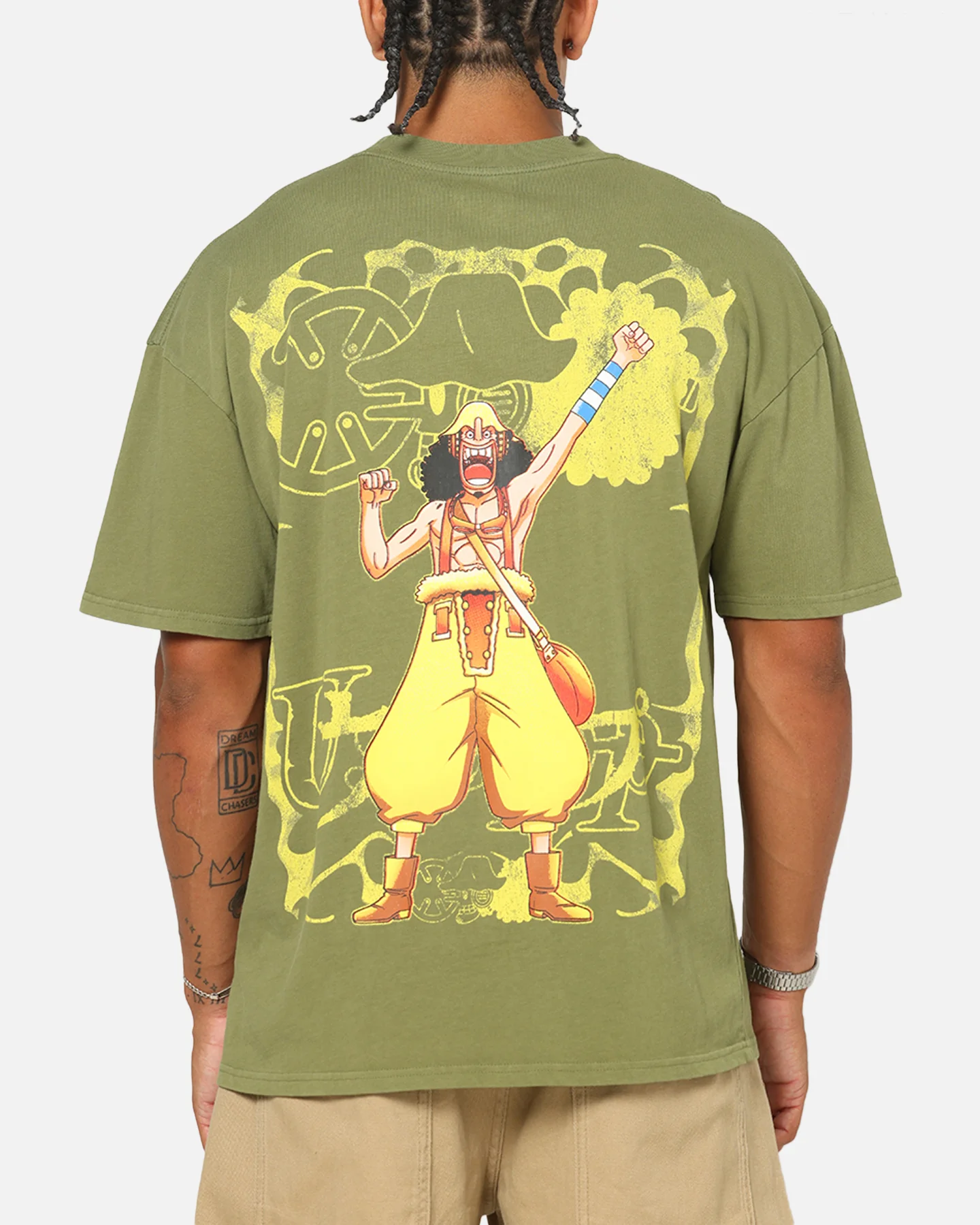 73Studio X One Piece Usopp Vintage T-Shirt Military Green