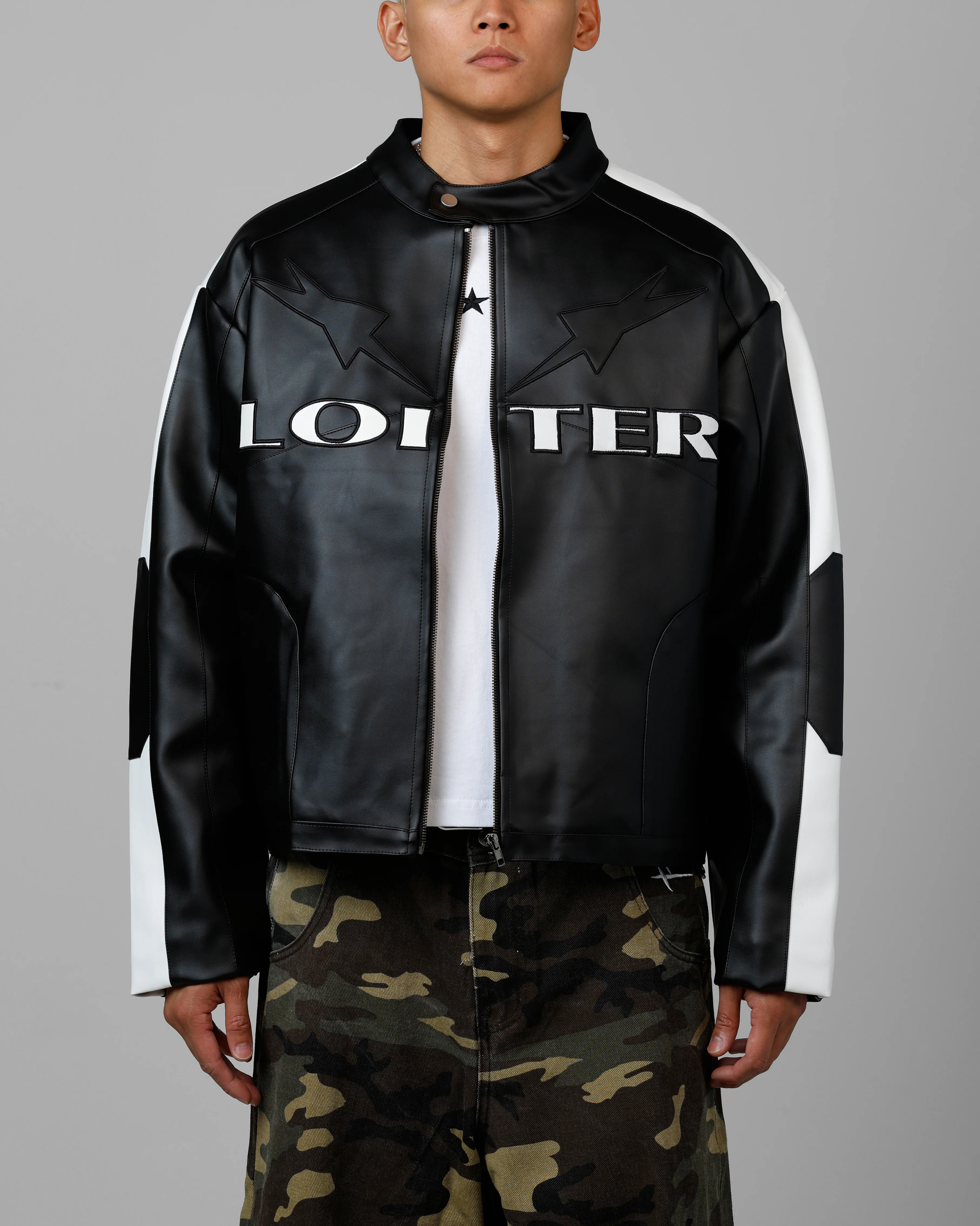Loiter Engine Vegan Leather Jacket Black