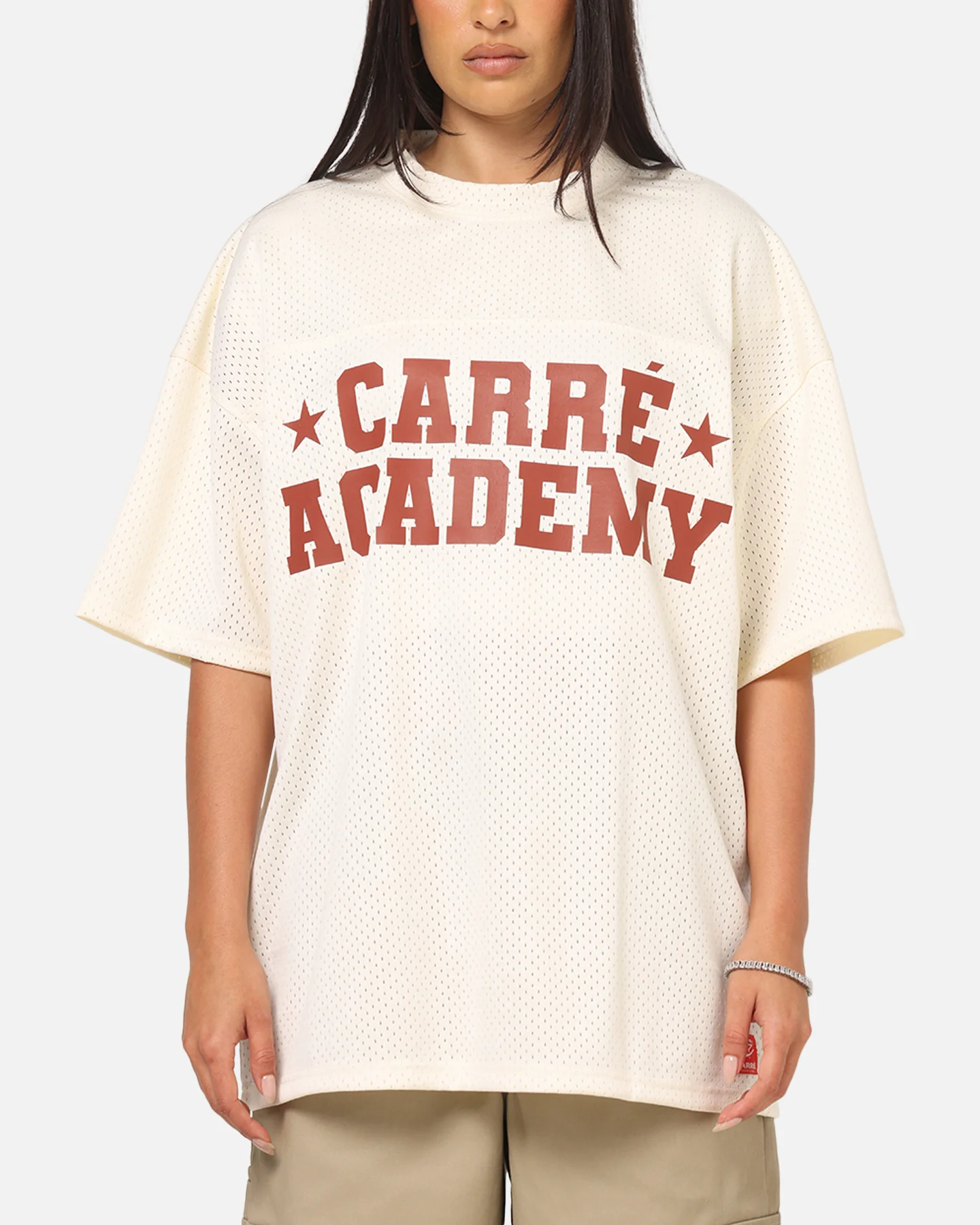 Carre Star Academy Mesh T-Shirt Off White