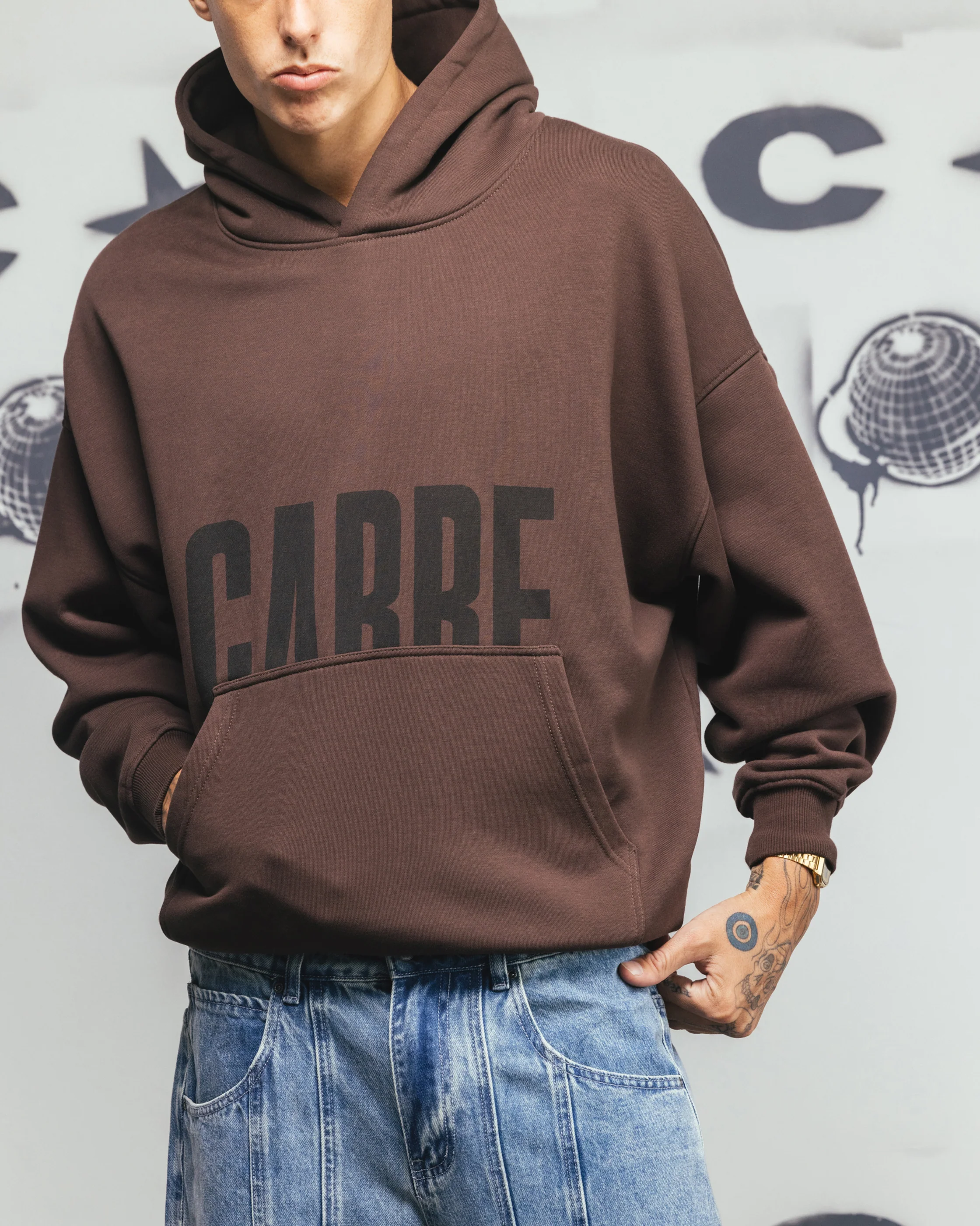 Carre Premium Essentials Hoodie Chocolate