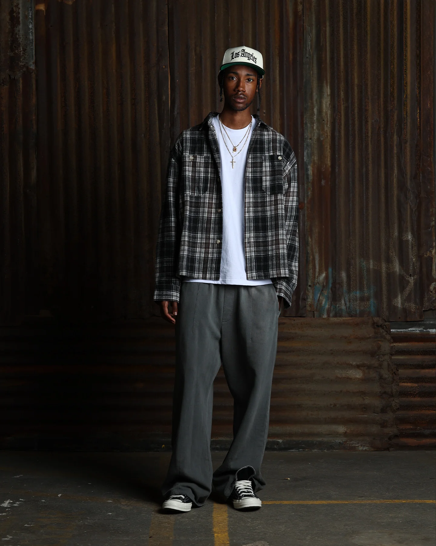 American Thrift Utility Flannel Shirt Brown