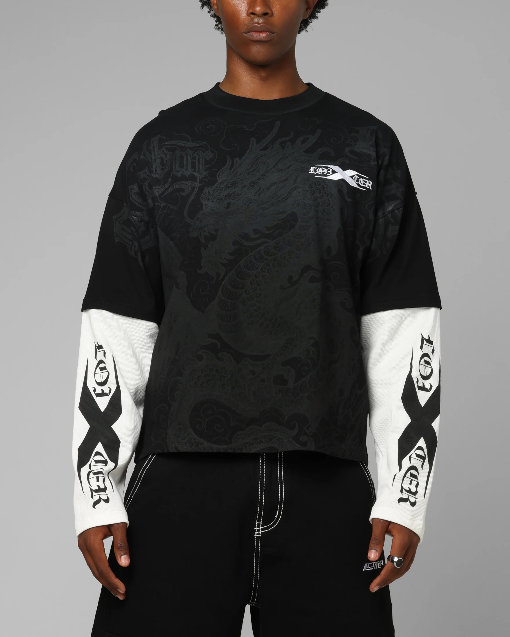 Loiter Xplicit Layered Long Sleeve T-Shirt Black