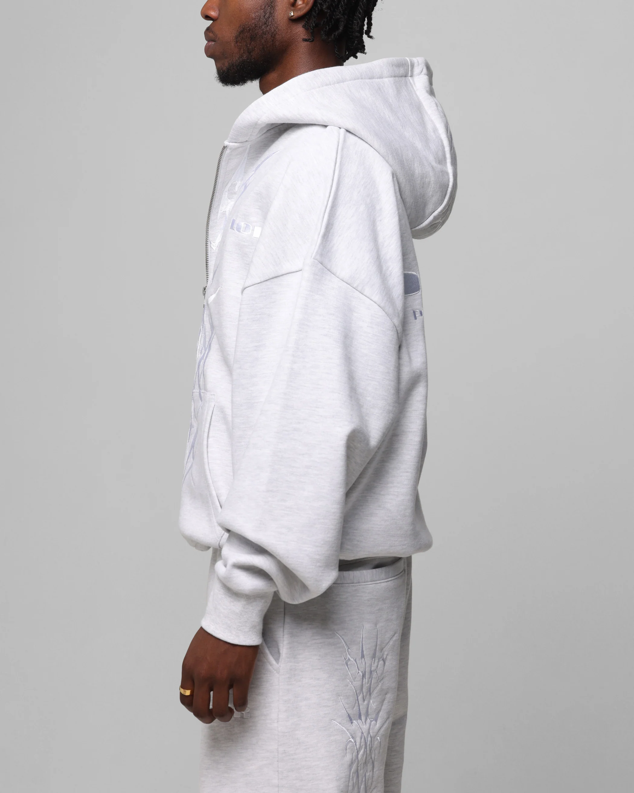 Loiter Blood Born Zip Hoodie Grey Marle