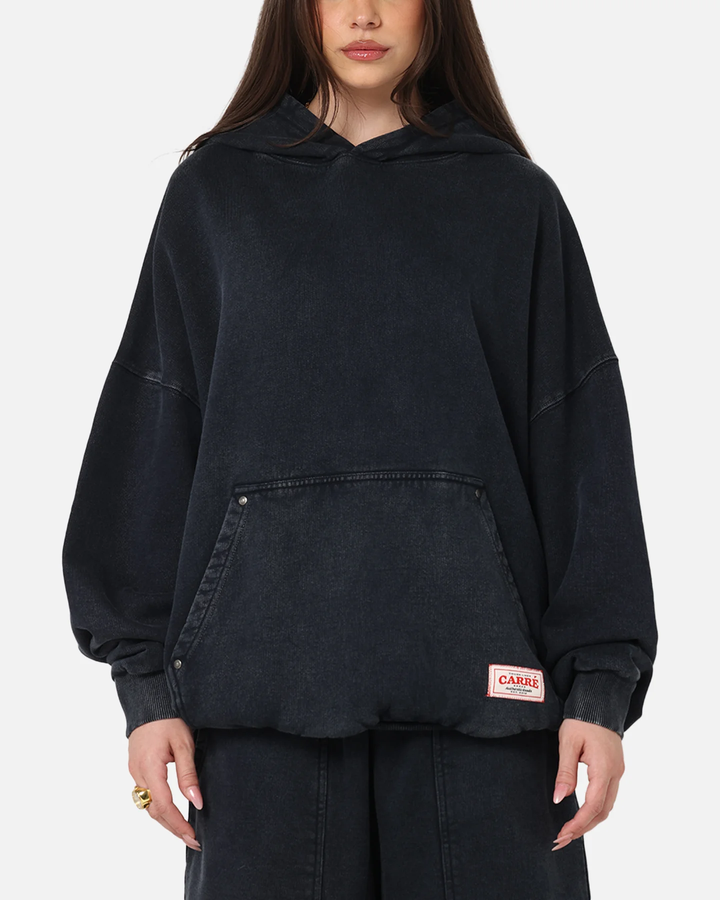 Carre Rivet Hoodie Charcoal