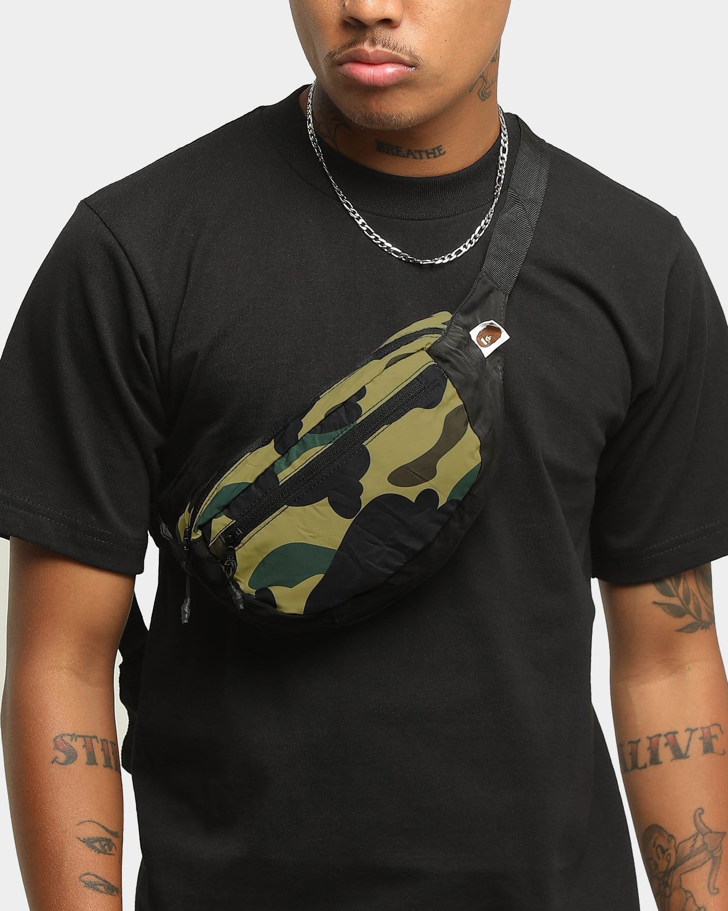 A Bathing Ape 1st Camo Packable Waist Bag Green