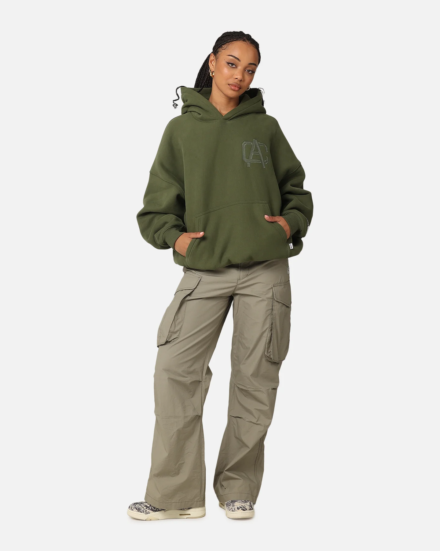 Carre Academy V2 Oversized Hoodie Forest Green