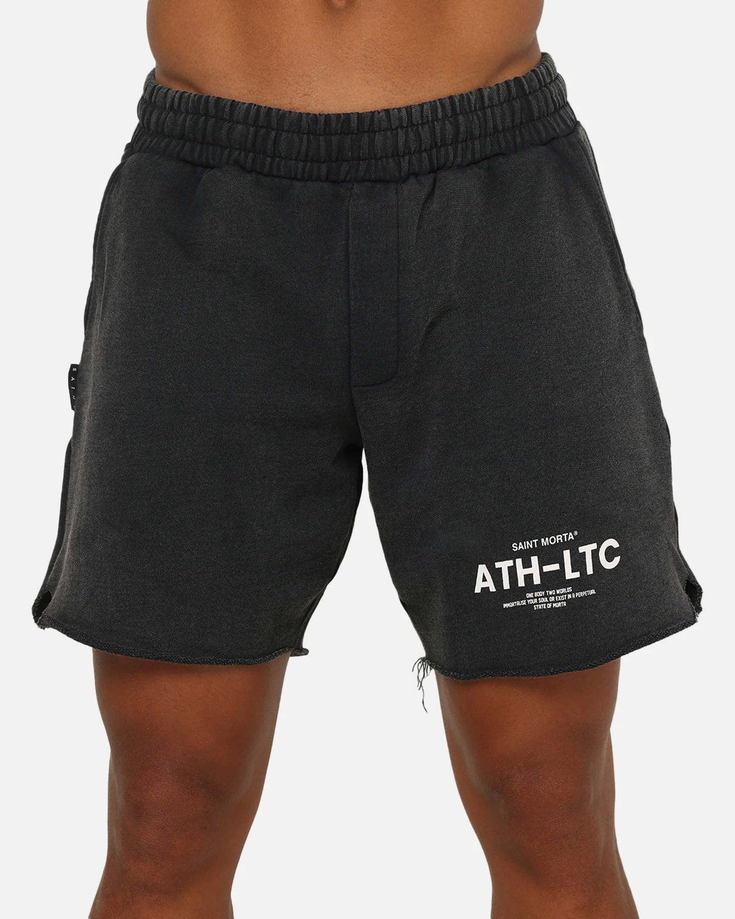 Saint Morta Athltc Sweat Shorts Washed Black