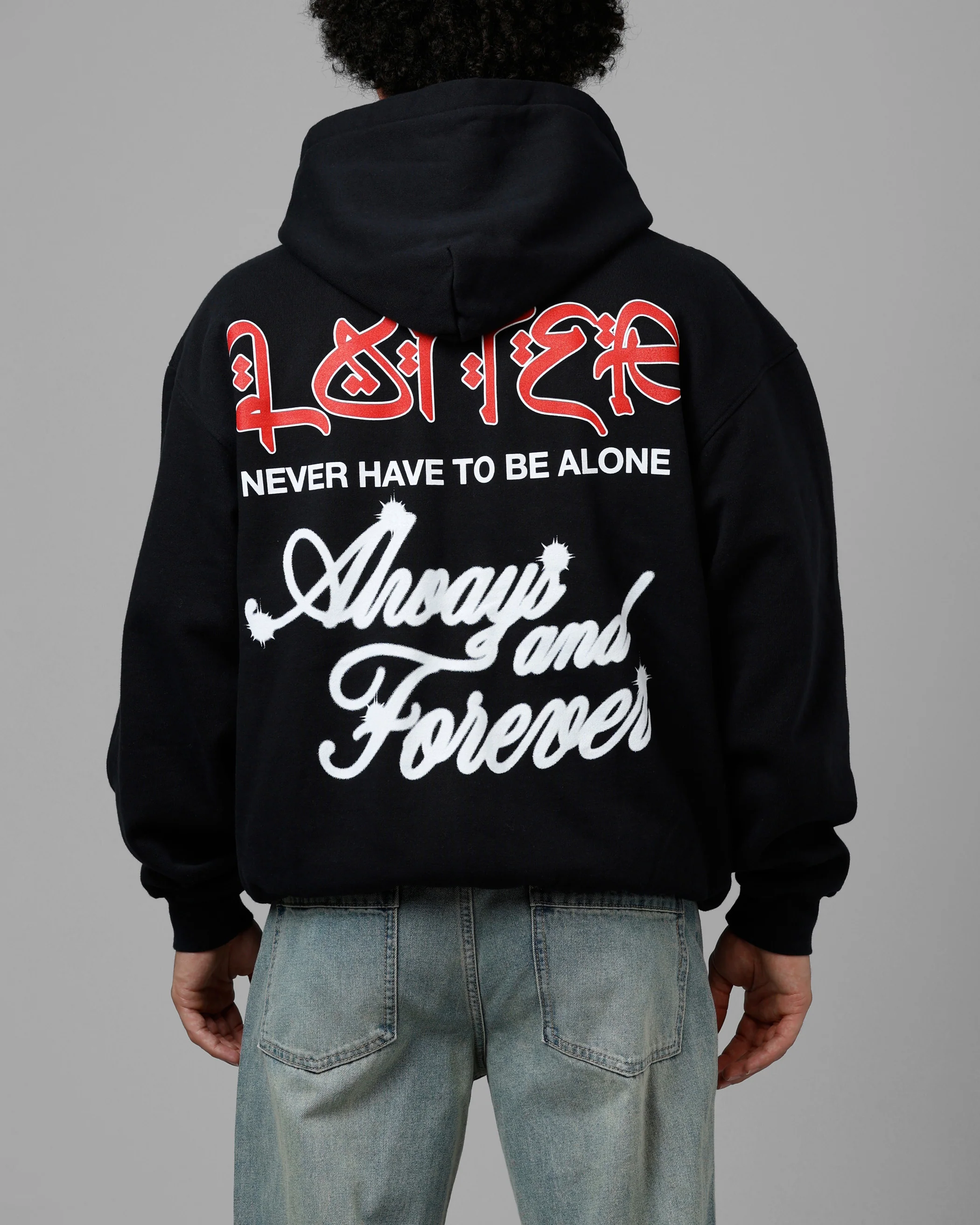 Loiter Always And Forever Zip Hoodie Black