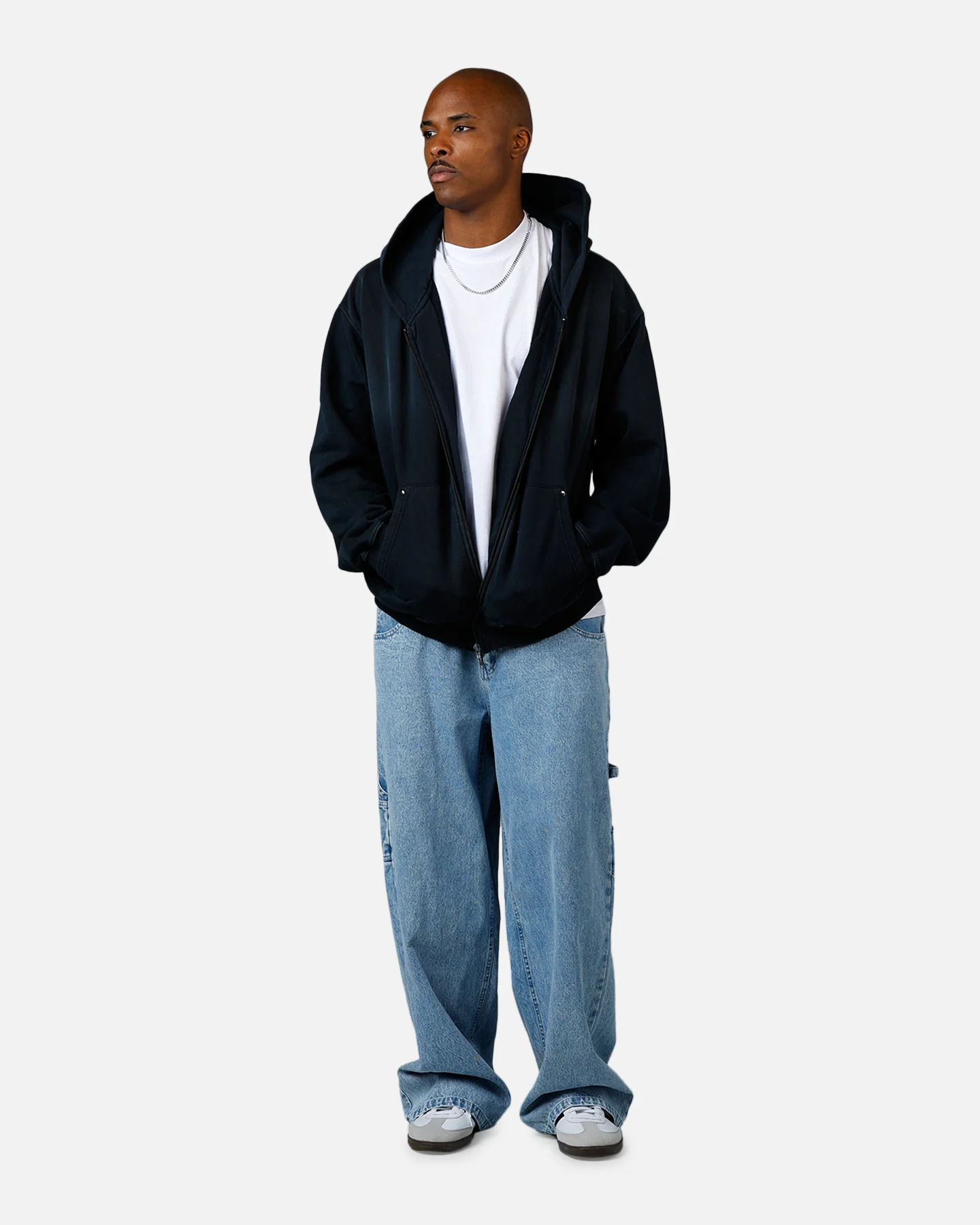 American Thrift Zip Hoodie Washed Black