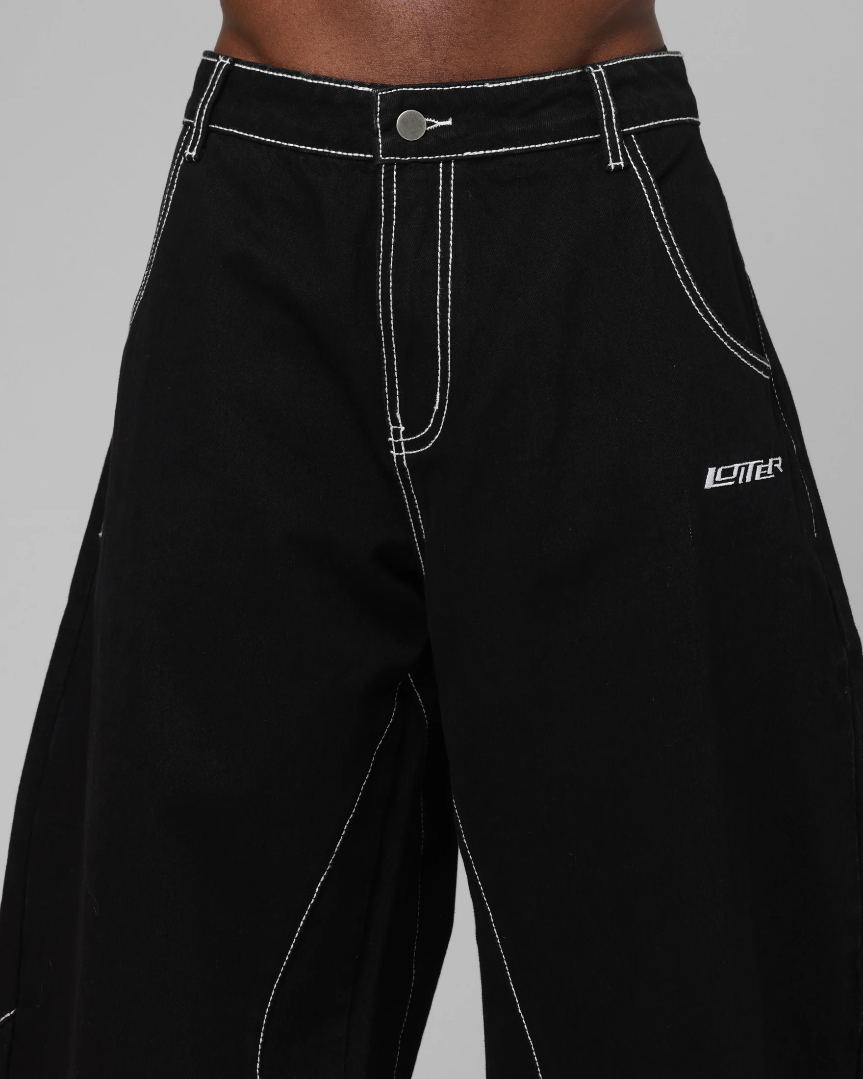 Loiter Biker Raver Jeans Black