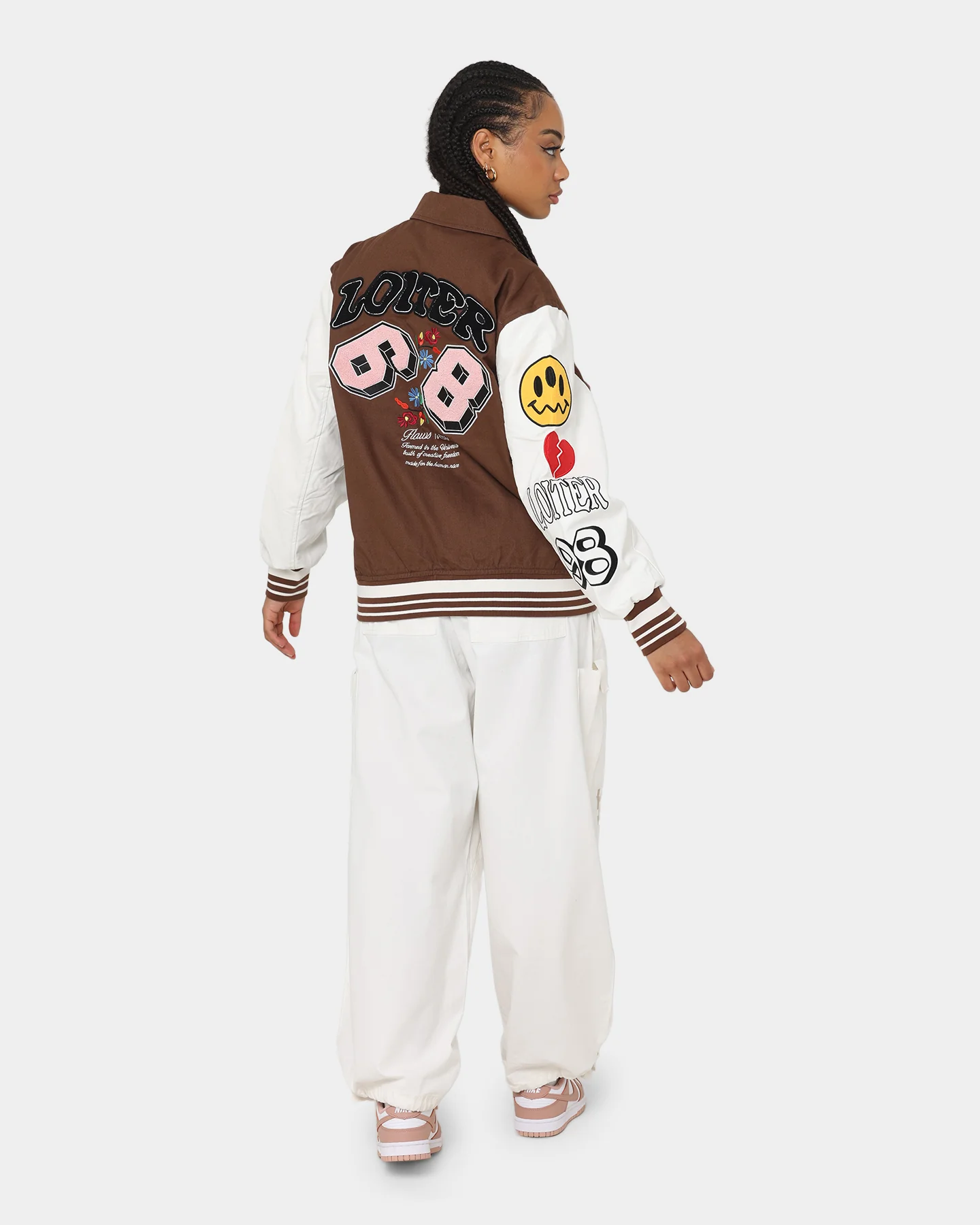 Loiter Flaws Varsity Jacket Brown/Off White